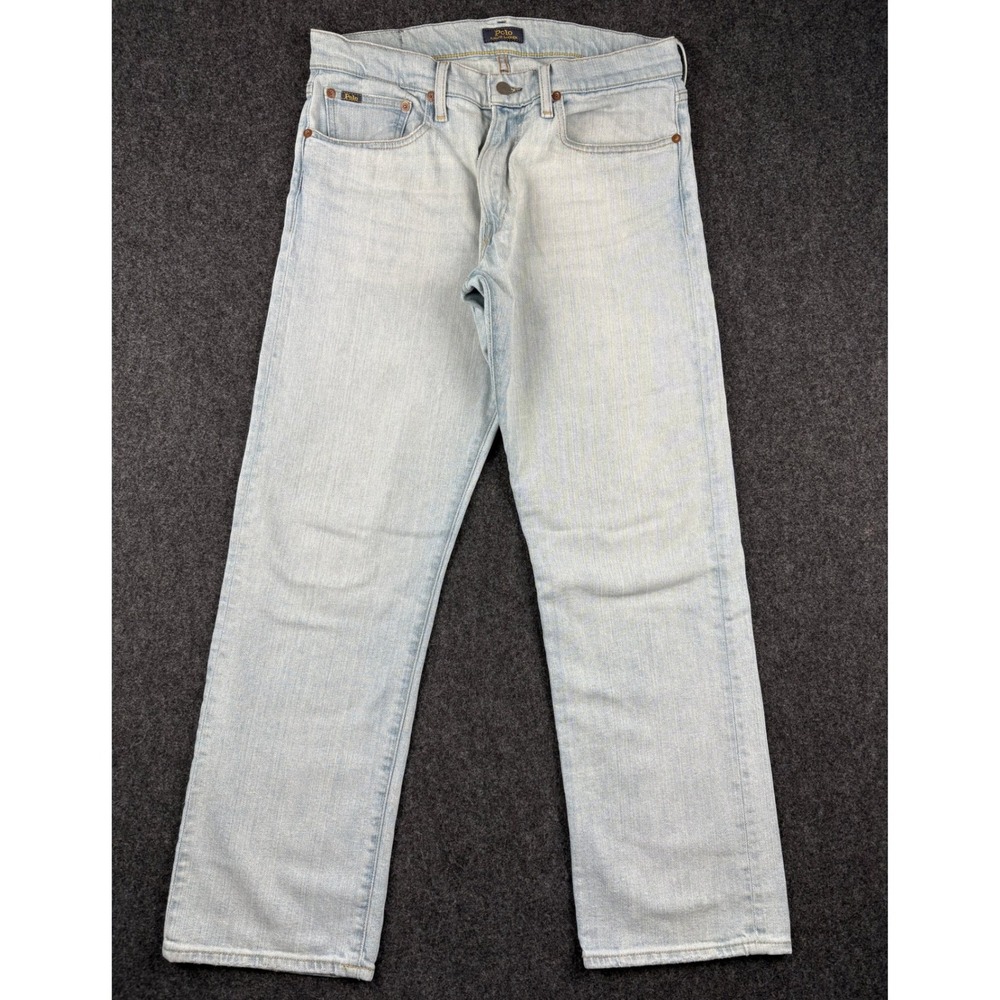 Polo Ralph Lauren Mens Light Wash Straight Leg Stretch Jeans 31x30 Fits 32x30 - Picture 1 of 12